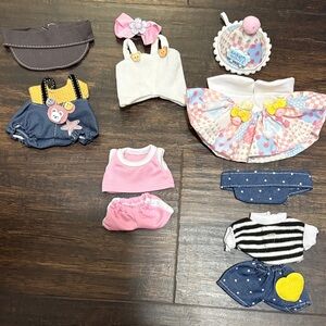 Assorted Doll Outfit Set - Pastel Pink, Blue, White & Yellow for Labubu